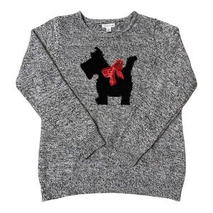 Croft & Barrow Black and White Knit Sweater -Sz Small -crew neck